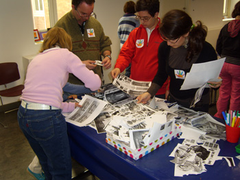 Momento del taller de Collage en la Fundación Mapfre.